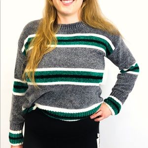 Chenille striped sweater